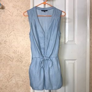 Chambray Tie Front Romper